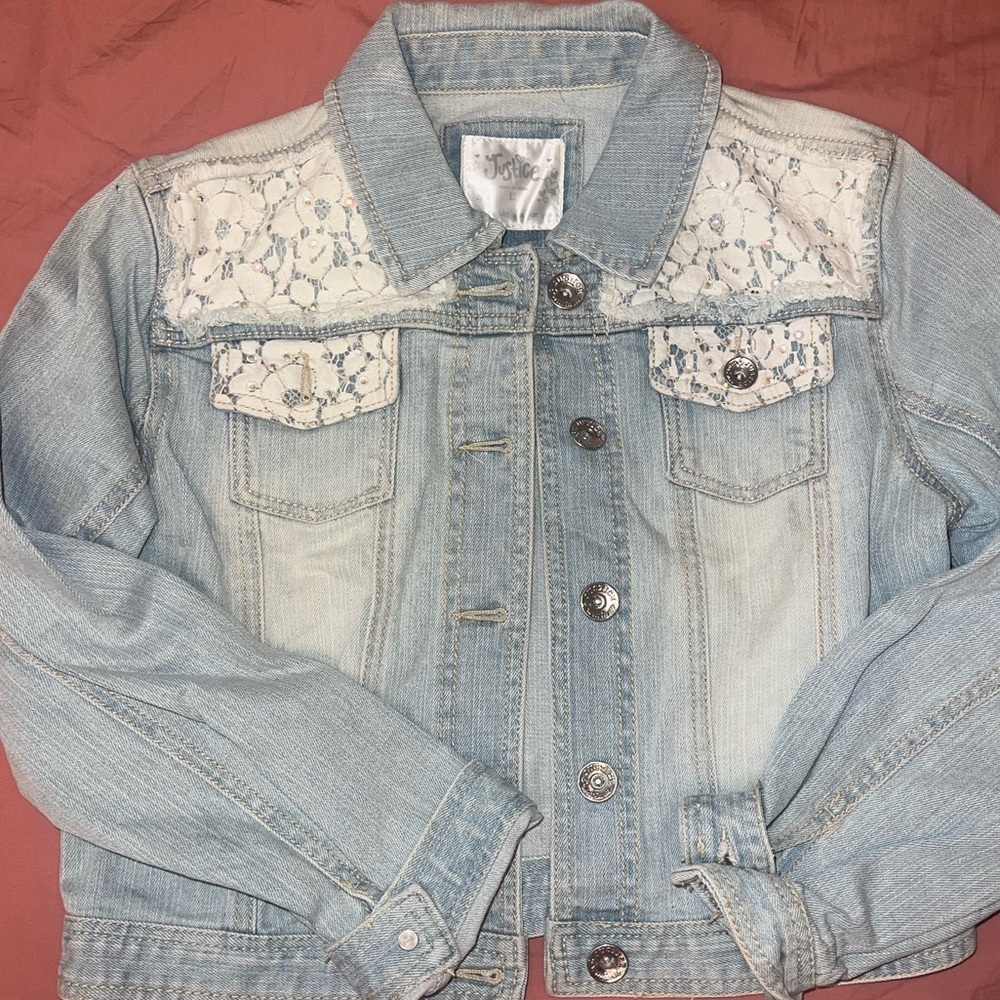 Justice Premium Jean jacket girls size‎ 12